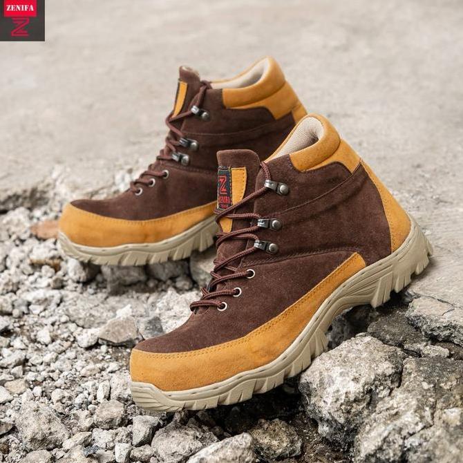 Zenifa Boots Land Safety Ujung Besi - Sepatu Boots Safety Ujung Besi Hiking Riding Kerja Proyek