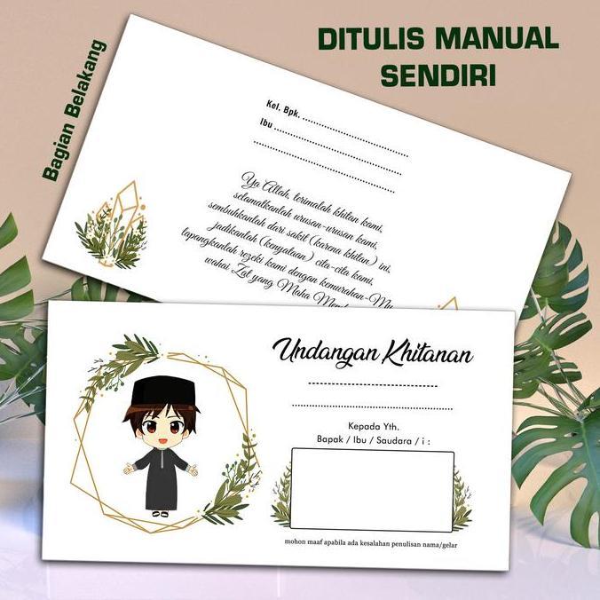 (ISI 50) Undangan Khitanan Tulis Tangan atau tulis manual model Rustic kekinian