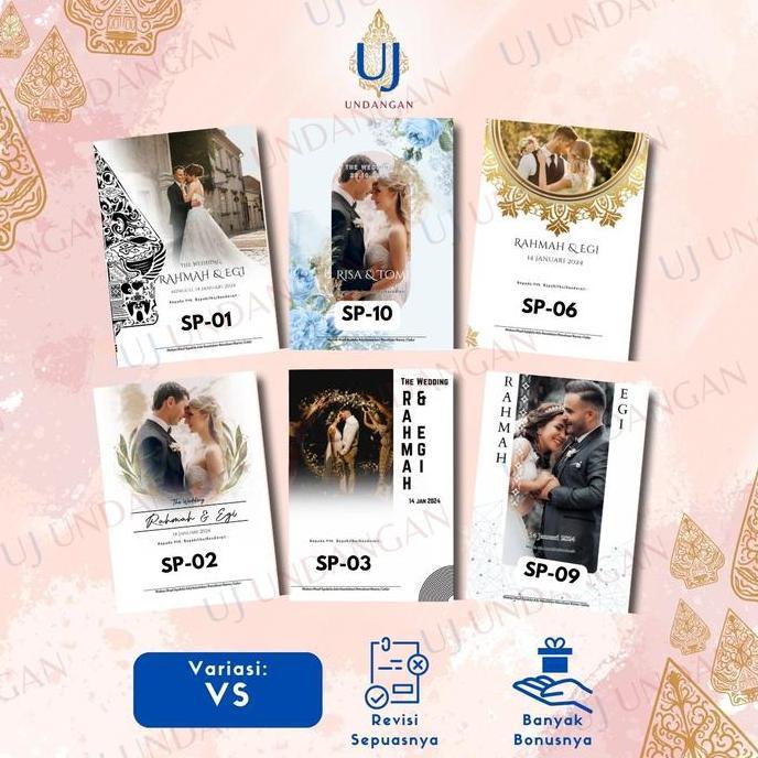 50 pcs [UJ UNDANGAN] SP Special Photo Lipat Dua Undangan Pernikahan BC Gramatur 160 | Surat Unik Mur