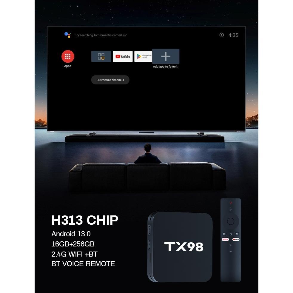 Hot Deals Android Tv Box Tx98 Pro Android 13.0Os Ram 16Gb Rom 256Gb Stb 4K Smart Tv Box