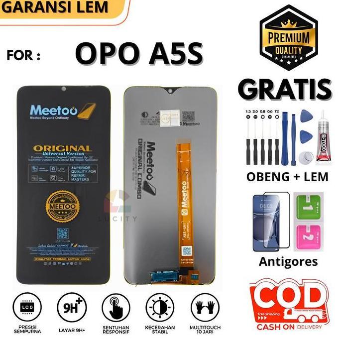 Lcd OPO A5S OriginaL Fullset Touchscreen Gratis Lem + Obeng + Antigores