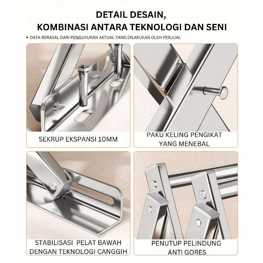 BRONIAGAID CEO JEMURAN DINDING STAINLESS STEEL JEMURAN TEMPEL DINDING MULTILAYER JEMURAN PAKAIAN MIN