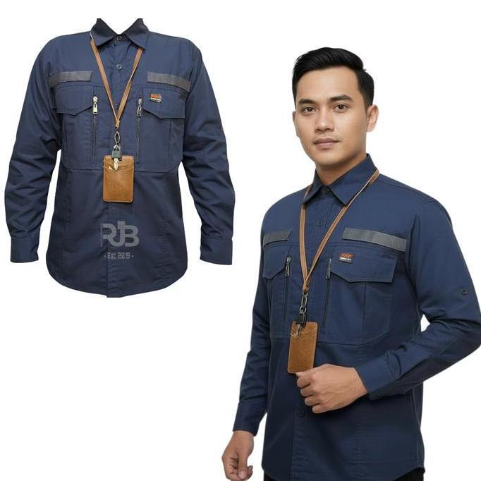 Kemeja Tactical W TAC Lengan Panjang Tebal Basic Baju Pria Kantor Formal Casual DIstro Kancing Army 