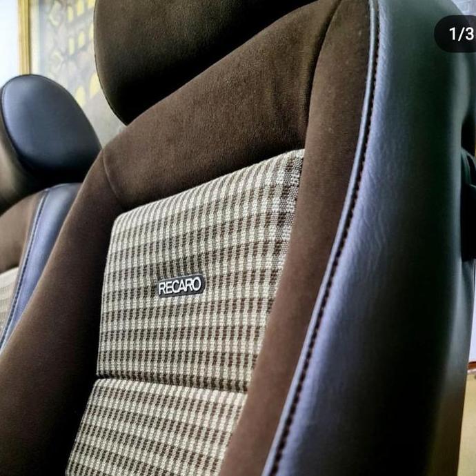 Kain Jok Mobil Tartan coklat muda