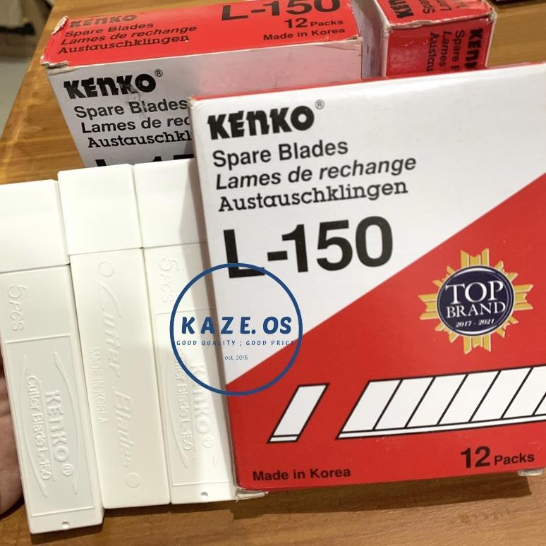 Asli 100% 1 Lusin Isi Cutter Kenko L-150 / Kecil & Besar - Refill Pisau Cutter Kater Autolock Auto L
