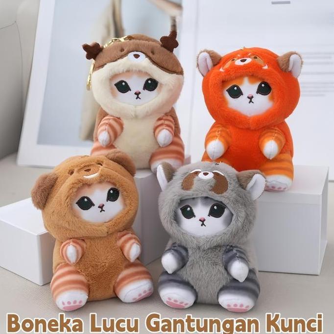 Genuine Cat Shark Cat Disguise Raccoon Squirrel Panda Plush Doll Pendant Ornaments/ Boneka Lucu Gant