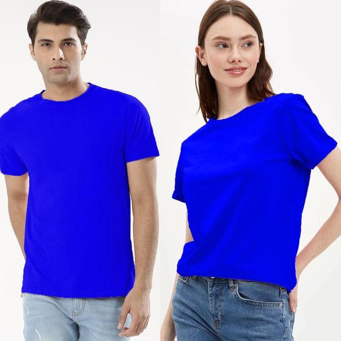 DV281 - Kaos Polos Warna Benhur Atau Biru BCA Pria dan Wanita Lengan Pendek