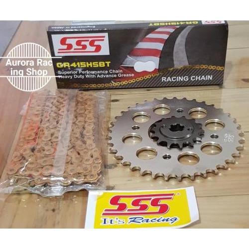 Gear Set SSS 415 Smash / Shogun 125 / Axelo & Rantai SSS HSBT Gold