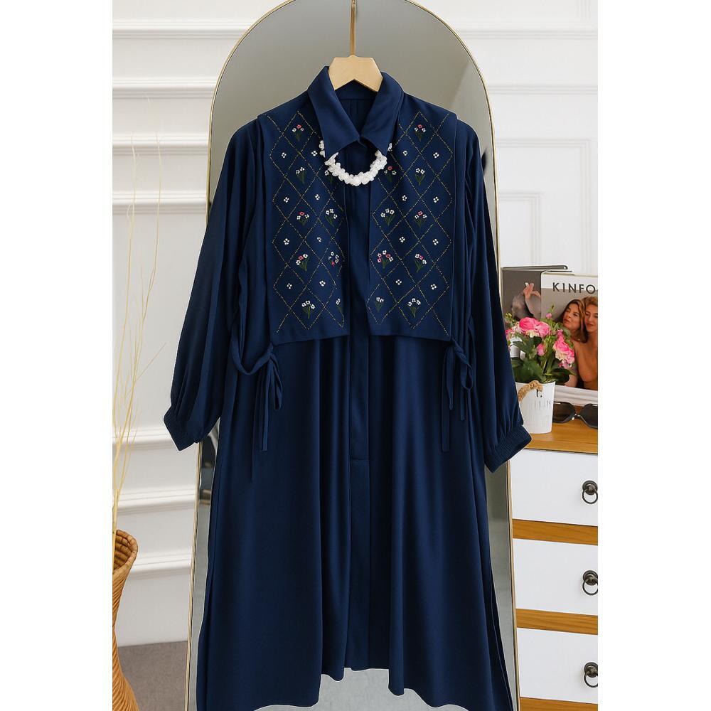 BESTPROMO TUNIK AISYAH-TUNIK Bordir Rompi Rayon Twil lengan kerut / Atasan wanita muslim kekinian