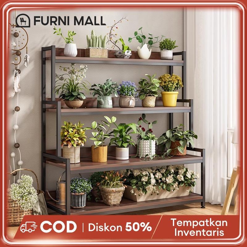 Rak Bunga Besi Rak Pot Bunga Rak Susun Penyimpanan Pot Bunga Besi Standing Pot Susun 3/4 Pendatang B