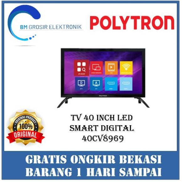 TERLARIS POLYTRON TV LED 40 INCH PLD 40CV8969 SMART DITAL TELEVISI