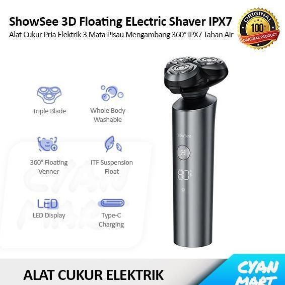 Showsee 3D Electric Shaver F302 F303 F305 Alat Cukur Kumis Jenggot Pria Mesin Pencukur Janggut Elekt