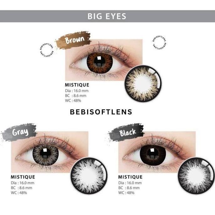Cod,Bisa- (Bisa ) Softlens Besar Mistique 16Mm Softlens Normal , Softlens Black , Softlens Hitam Min