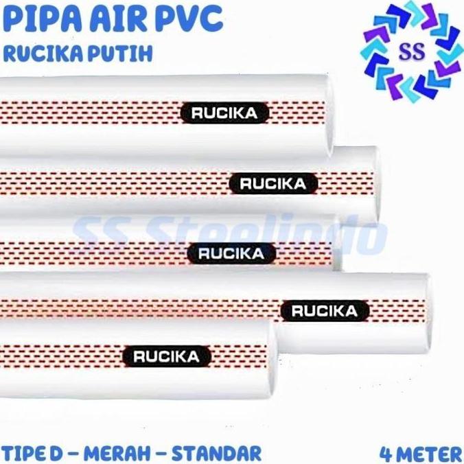 Guidato- Pipa Rucika / Wavin Putih Pvc Tipe D (Biasa) 1 / 2 / 3 / 4 / 6 / 8 In