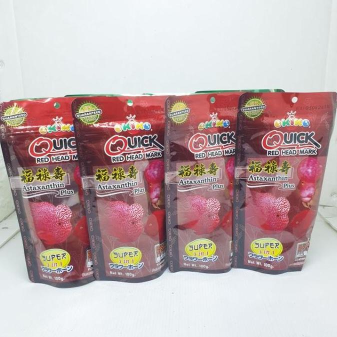 Duniaikanqita- Okiko Platinum Quick Red Headup S M L Xl Pelet Okiko Pakan Ikan Louhan