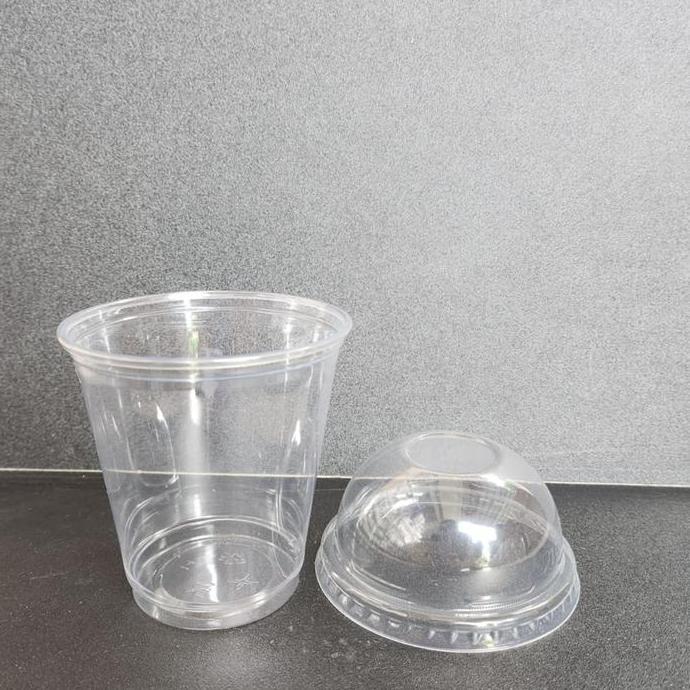 Essen- Gelas Plastik Pet Cup 8 Oz Bening Tebal Ice Es Cream Sundae Isi 50 Pcs