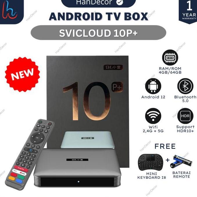 TERLARIS SVICLOUD 10 PLUS | TV BOX ANDROID 12 | SVI 10+ ANDROID WIFI RAM 4GB ROM 64GB SUPPORT BLUETO