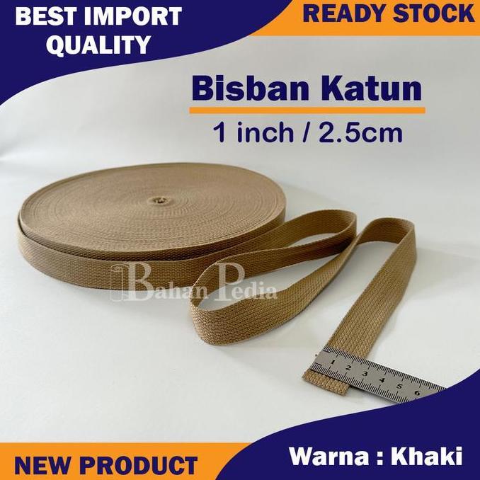Lengkappoll- [Roll 45Mtr] Tali Webbing Bisban Katun Tebal Cotton Import 1Inch .5Cm