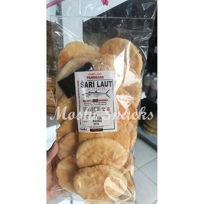 Cod,Bisa- Kerupuk Bangka / Kemplang Panggang Tunu Ikan Tenggiri Sari Laut Isi 14 Belinyu / Krupuk Ba