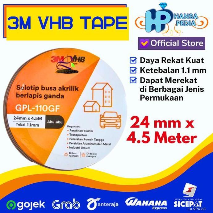 Terjaminmutu- 3M Vhb Double Tape 4Mm X 4.5M / Double Tape Mobil