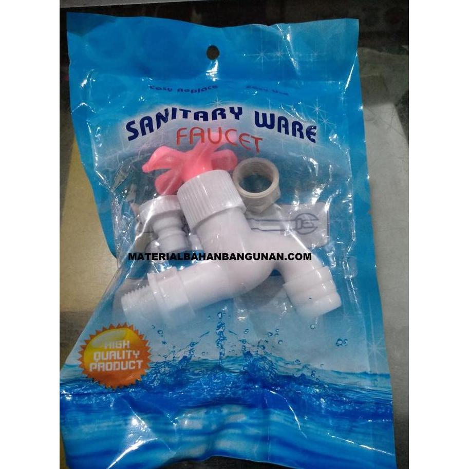 Keran Saluran Air Kamar Mandi 1/2 Inch Plastik Baling Baling PVC Bunga