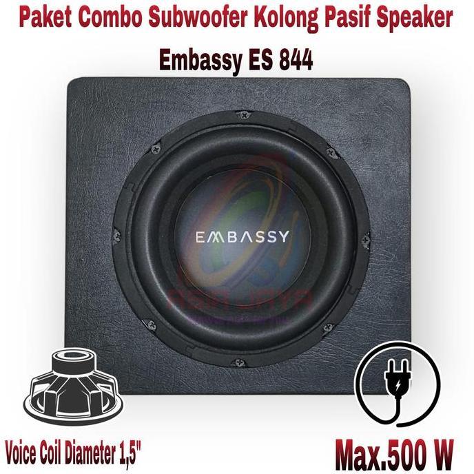 Sale Paket Combo Subwoofer Kolong Pasif Speaker Embassy Es 844 8 Inch