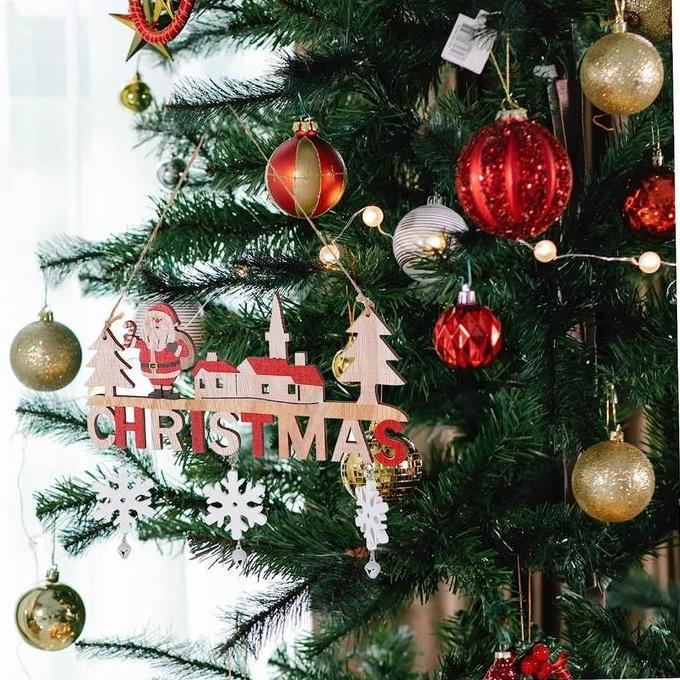 ICHENGO Hiasan Pintu Merry Christmas Hiasan Pintu Depan Rumah Natal Hiasan Natal Untuk Pintu Christm