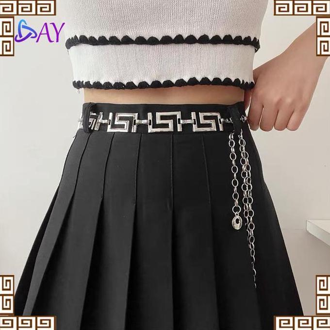 VIVIJEE Belt Rantai Wanita Korea 118cm Panjang Fashion Vintage Untuk Dress & Blazer Aksesoris Wanita