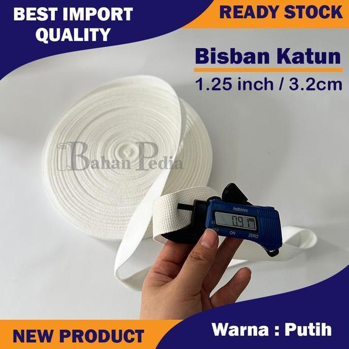 Lengkappoll- [Roll 45Mtr] Tali Webbing Bisban Katun Tebal Cotton Import 3.Cm