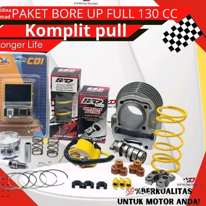 New Paket Bore Up Beat Karbu 135Cc Full Blok Set 54.5 Mm Cdi/Ecu Per Klep Swedia Per Kampas Klip Rum