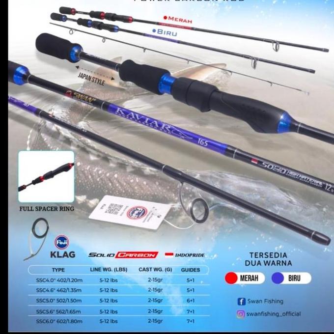 TERBARU - joran swan kaviar solid carbon 120 135 150 165 180 joran pancing