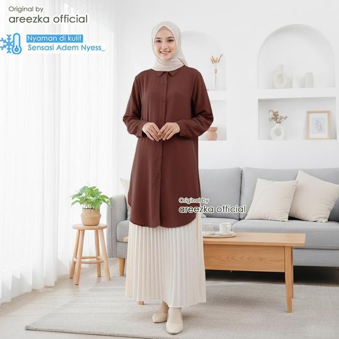 MURAH LEBAY Areezka Tunik Wanita Bahan Rayon Premium MURAH LEBAY