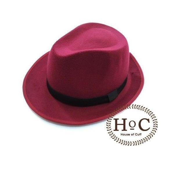 Promo Houseofcuff Topi Fedora Hat Maroon Fedora Hat Laken
