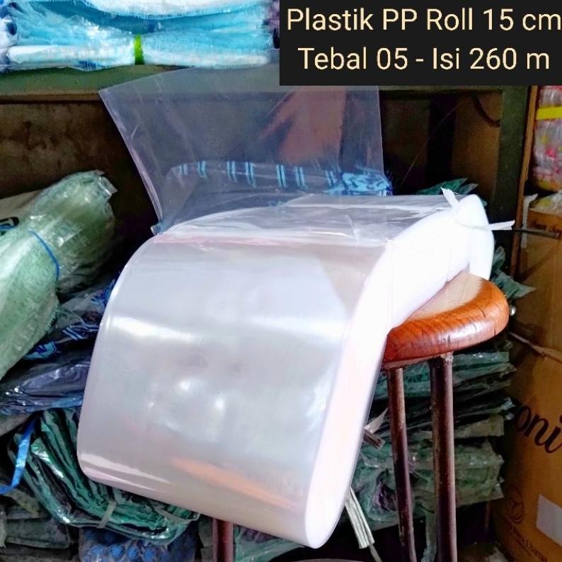 Plastik Pp Roll Lebar 15 Cm - Bening Tebal 05