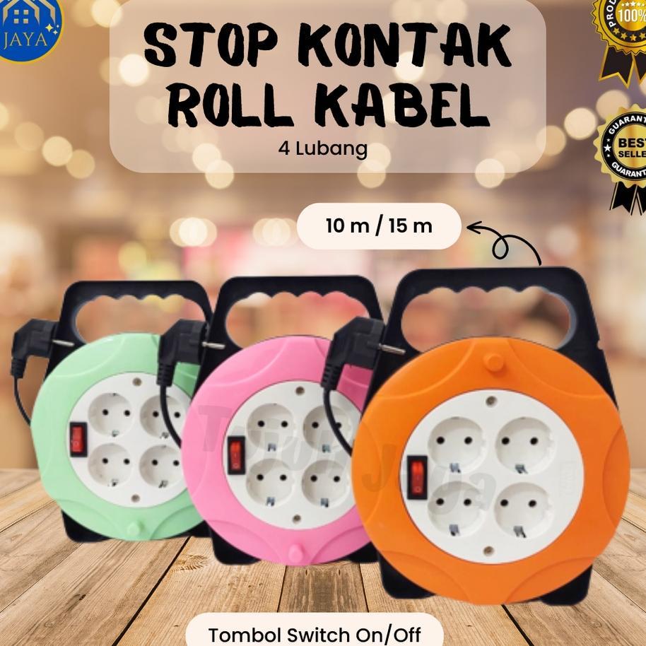 Stop Kontak / Roll Kabel Panjang 10 Meter / 15 Meter Switch