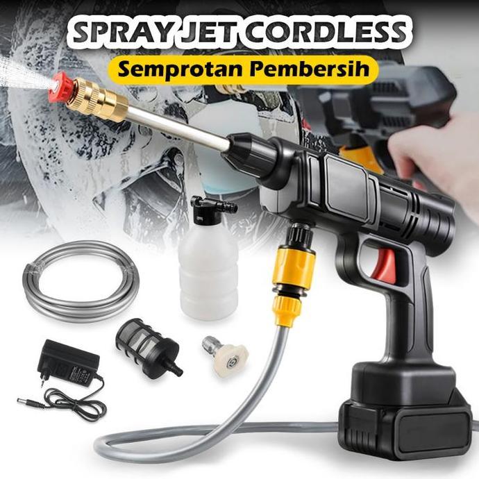 JAOPMAM Mesin Jet Cleaner Cuci Motor Mobil Ac Baterai - 24V Cordless Jet Cleaner 24V Clening Gun Cas