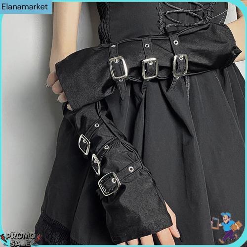 Gothic'S Steampunk Fingerless Buckle Gloves 8544 Premium Quality