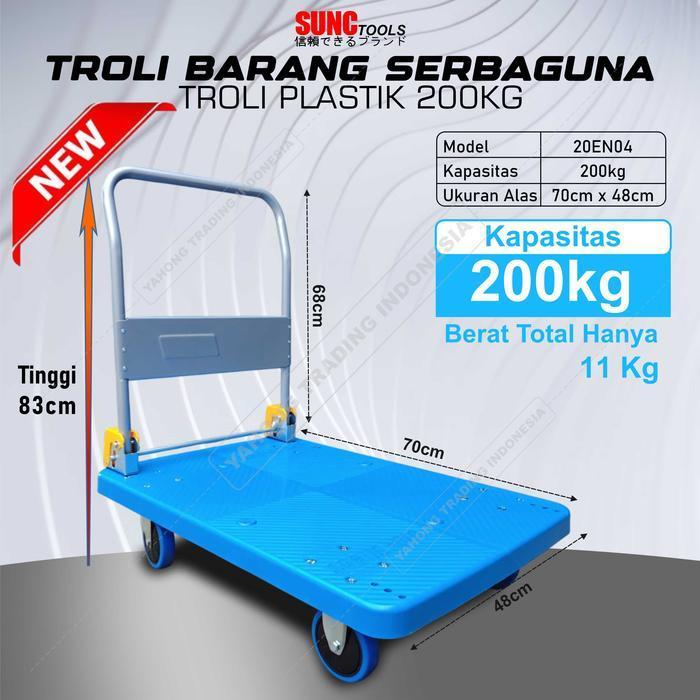 TERBARU Troli Lipat Plastik Trolli Barang Trolley Serbaguna 200kg SUNC TOOLS
