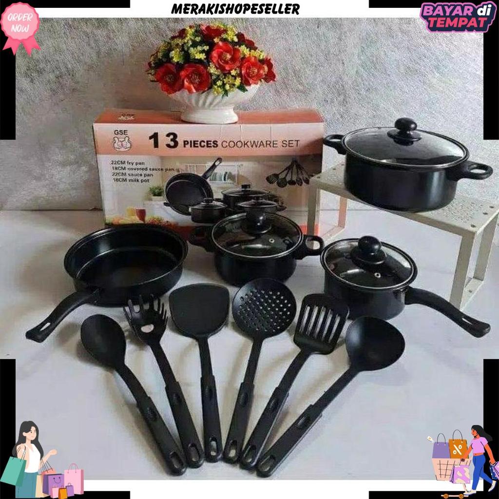 Cookware Set / Alat Masak 1 Set 13 Pcs / Panci Masak Set / 13 Pcs / Panci Serbaguna Lengkap Untuk Ma