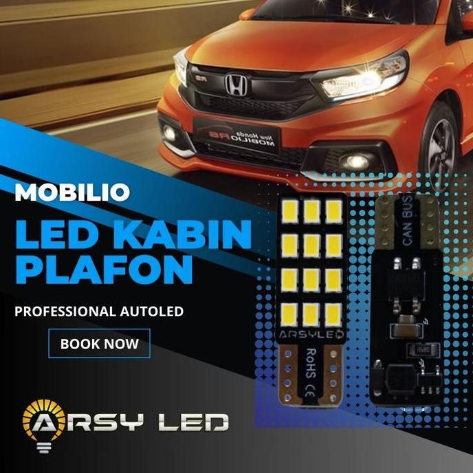 Paket Isi 2 - Honda Mobilio - Lampu Led T10 Plafon Kabin Mobil Atomic