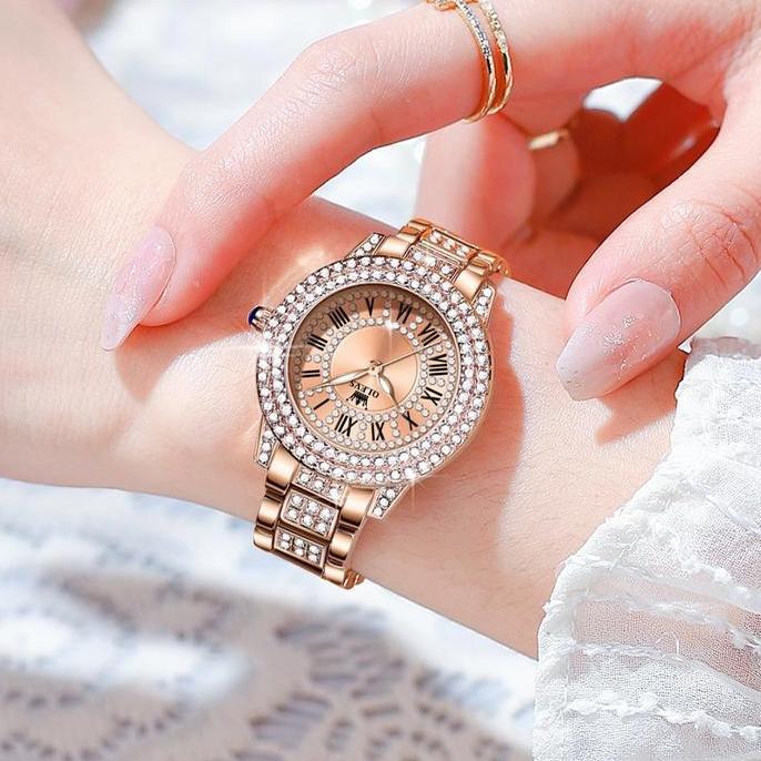 TERKINI OLEVS Jam Tangan Wanita Original Anti Air Elegan Tahan Korean Fashion Diamond Face Modern Hi