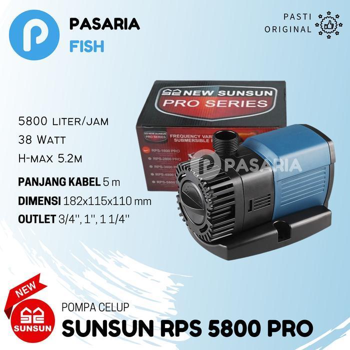 NEW SUNSUN RPS5800/RPS 5800 PRO Pompa Celup Kolam Air Ikan Submersible