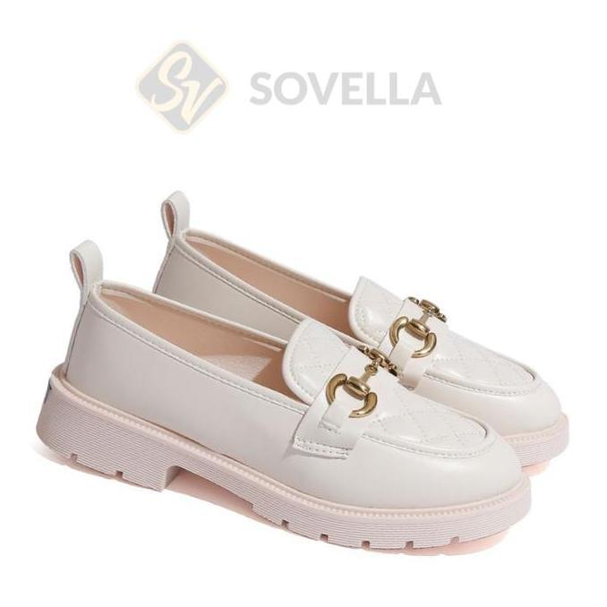 SOVELLA Kiara Sepatu Kerja Pantofel Wanita Hitam Putih Karet Shoes