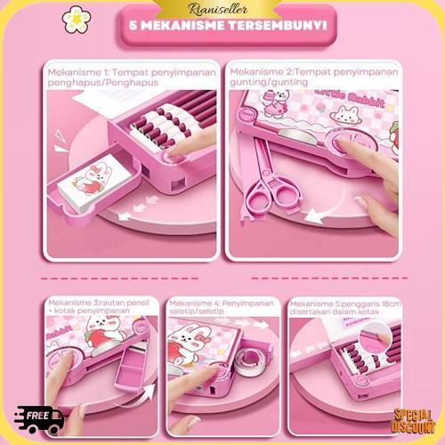 Aimilo - Kotak Pensil Anak Perempuan Tempat Pensil Anak Perempuan Kotak Pensil Multifungsi Kado Anak