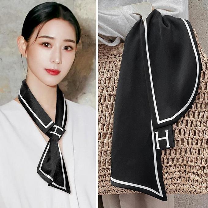 LIFESTYLE Hijab outer scarf Syal Wanita Panjang Kurus Telinga Kecil  Simpul Gratis Pita Rambut Tas S