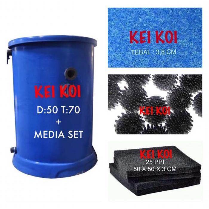 FILTER KOLAM KOI D:50 T:70 + MEDIA SET FREE ONGKIR JADETABEK