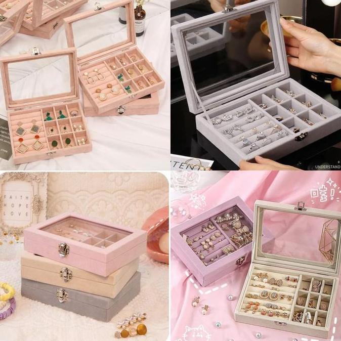 Pellucid Jewelry Box Kotak Perhiasan Tempat Perhiasan bening
