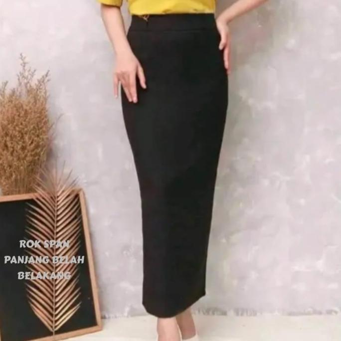 LIMITED EDITION  ROK SPAN PANJANG WANITA REMPEL BELAKANG/ROK WANITA KERJA/ROK FORMAL WANITA BISNIS/R