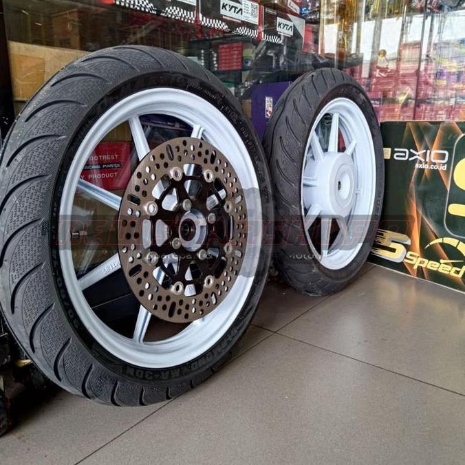 Paketan Velg Velk Velek Racing Palang 8 AXIO + ban maxxis diamond depan belakang tubeless + Disc Pir