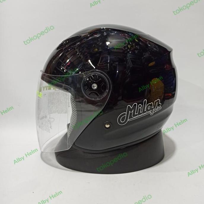 HELM BMC MILAN SOLID HITAM GLOSSY